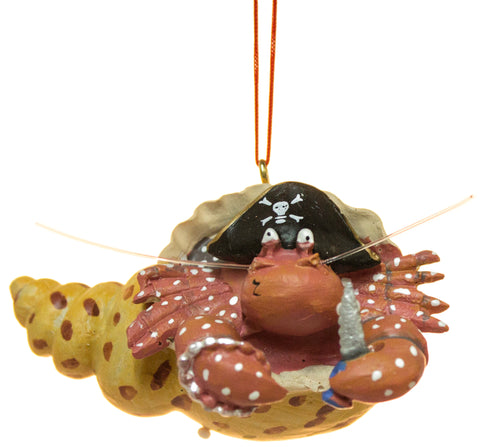 3 Inch Pirate Hermit Crab Christmas Ornament