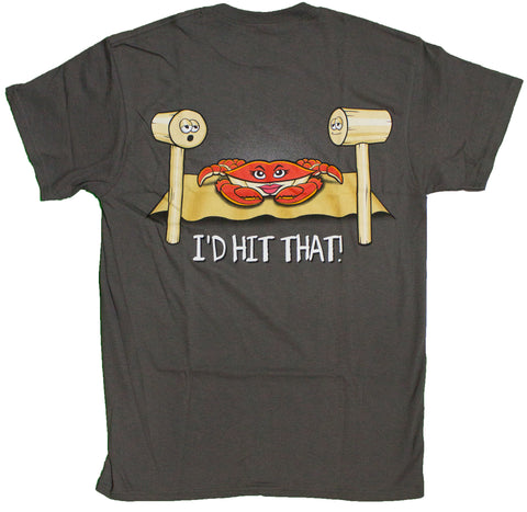 Men's Crab Lovers I'd Hit That T-Shirt with Crab and Mallet