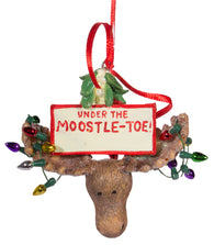 Funny Christmas Ornament- Moose head w/ Under The Moostle-Toe Sign