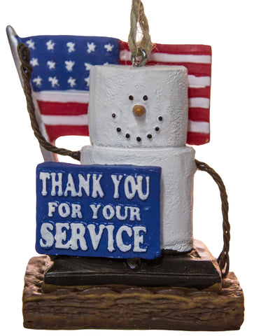 S'Mores Thank You Armed Service Military Christmas/ Everyday Ornament