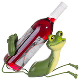 Lounging Frog Resin Wine Bottle Holder