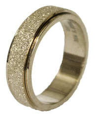 Women's Stainless Steel Dress Ring Gold Tone Worry Band 054