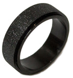 Men's Stainless Steel Dress Ring Black and Steel Worry Band 095