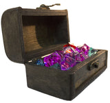 Pirates Booty Gold Painted 4.5 Inch Wooden Chest w/ Acrylic Gemstones (Multi)