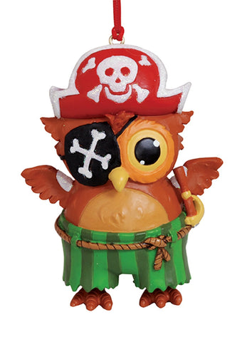 Jolly Ole Matey Pirate Owl Christmas Holiday Ornament Cape Shore