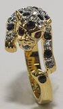 Women's 18 Kt Gold Plated Dress Ring Austrian Crystal Leopard 021