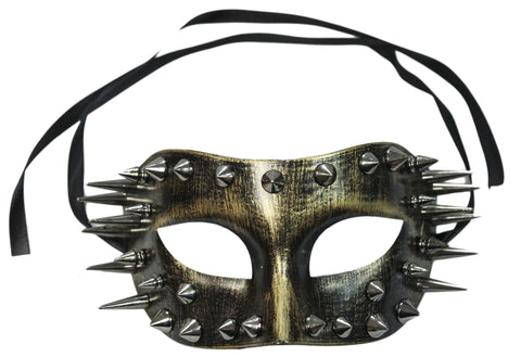 Steampunk Masquerade Gold Spiked Plaster Mask (76000)
