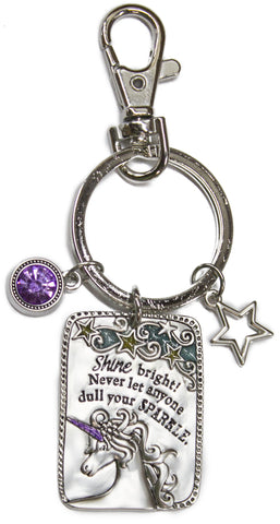 4 Inch Zinc Unicorn Key Chain - Never Let Anyone Dull Your Sparkle