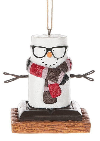 Smores Hipster with Retro Glasses Resin Stone Christmas Ornament