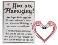 You Are Flamazing Zinc Flamingo Pocket Charm With Story Card
