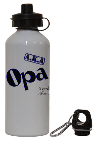 Grand Aliases Series Grandfather "A.K.A. Opa" White Aluminum 14oz Water Bottle