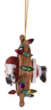 Christmas Ornament- Santa In Ships Wheel w/ Lights Double Sided Ornament