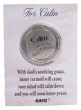 Zinc Inspirational Prayer Token On Backer Card -For Calm