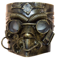 Costume Accessory - Antiqued Steampunk Mask w/ Built in Goggles