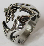 Men's Stainless Steel Dress Ring Wrap Around Dragon 093