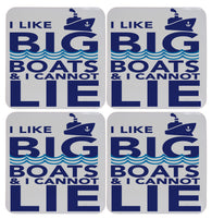 Set of Four I Like Big Boats Cork Backed Coasters