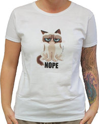 Grumpy Cat NOPE Juniors Crewneck T Shirt (X-Large)