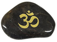 Inspirational Message Stones Engraved with Ancient Spiritual Symbol - Yoga Om