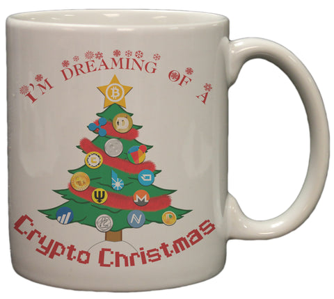 Bitcoin I'm Dreaming Of A Crypto Christmas 11 Ounce Cermaic Coffee Mug
