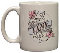 Fall in Love Hand Drawn Tattoo Style 11oz Coffee Mug