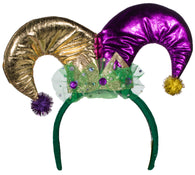 Mardi Gras Purple and Gold Jester Hat Headband