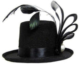 Jacobson Hat Company Pearl and Feather Black Mini Top Hat,One Size