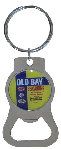 Old Bay Can Circle Metal Bottle Opener Key Chain