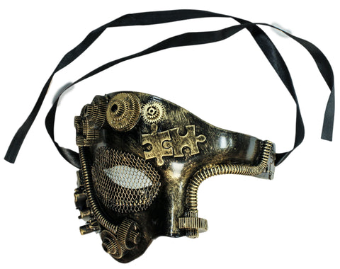 Steampunk Gold Phantom Half Plaster Mask (75991)
