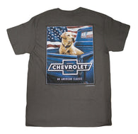 Men's Chevy Chevrolet American Classic w/ Yellow Labrador In Pickup Truck T-Shirt