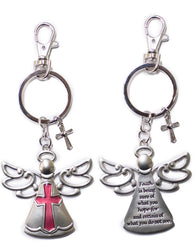 Special Angel Zinc Key Chain w/ Clip & Story Card - Faith