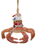 Funny Nautical Christmas Ornament - Santa Riding Crab "Santa Claws"