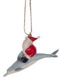 Jolly Santa Riding Dolphin Christmas Holiday Ornament