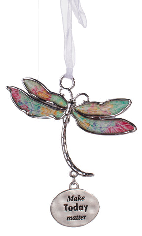Inspirational Dragonfly Dreams Zinc Ornament -Make Today Matter