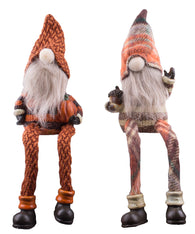 Adorable Set of (Two) Seven Inch Long Autumn Gnome Shelf Sitters