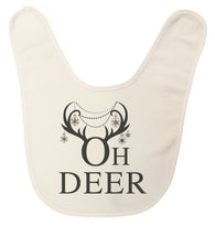 Oh Deer Antlers and Ornaments Ultra Soft Baby Bib Made in USA