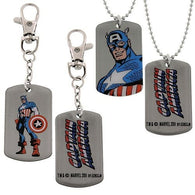 Marvel Comics Captain America Box Set 1 Dog Tag and 1 Key Ring Brand New JEWELM