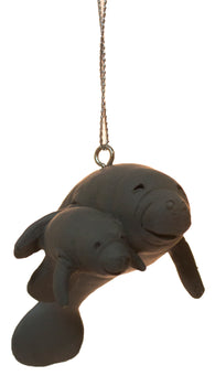 Manatee Mother and Baby Christmas/ Everyday Ornament