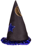 Halloween Costume Accessory - Felt Wizard Hat w/ Shiny Moon & Star