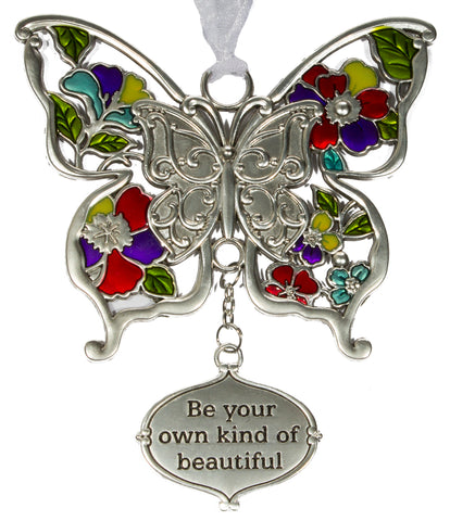 Inspirational Zinc Butterfly Ornament -Be your own kind of beautiful
