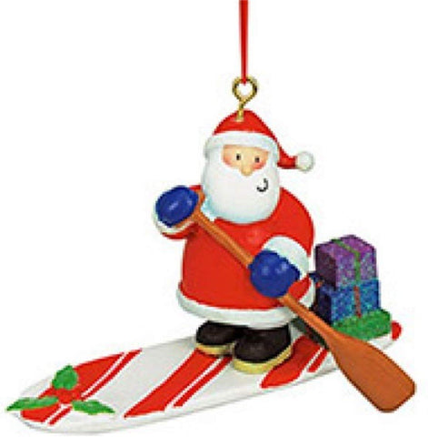 Santa on a Paddleboard Christmas Ornament by Cape Shore
