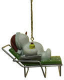 3 inch Snowman Lounging in a Deck Chair Christmas Ornament