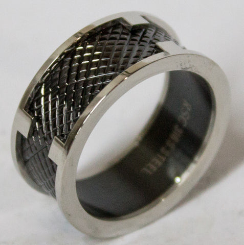 Men's Stainless Steel Dress Ring Steel Inner Mesh Design 094