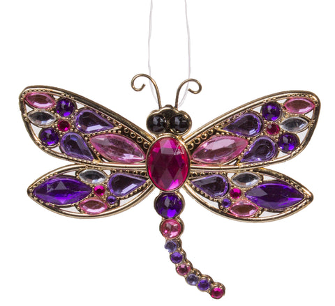 Crystal Expressions Gold Tone Dragonfly Ornament w/ Acrylic Crystals