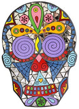 9 Inch Day of the Dead Sugar Skull Glass and Mirror Mosaic Wall Plaque