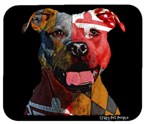Dog Lovers Maryland Flag Pitbull High Quality Mouse Pad
