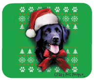 Dog Lovers Black Lab Ugly Sweater Christmas Design Mouse Pad