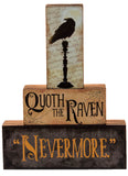 Halloween Decoration -  Quoth The Raven "Nevermore" Stacking Block 3 Piece Set