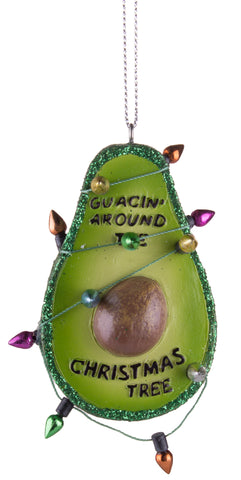 Funny Guacin' Around The Christmas Tree Avocado Shaped Ornament