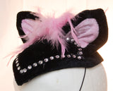 Halloween Costume Accessory Cat Headpiece with Feathers and Rhinestones
