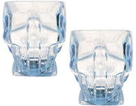 Skullie Spirits Flashing Skull Shaped Acrylic Shotglasses, Set of 2